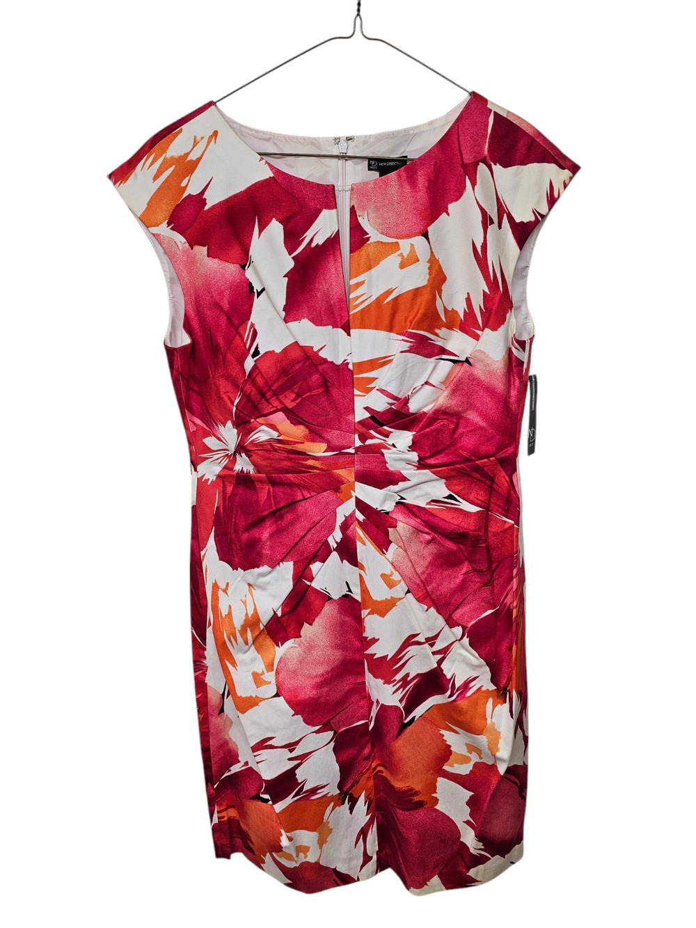 New Directions Floral Sheath Dress Womens 10 Ruched Career Garden Party